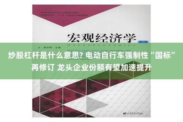 炒股杠杆是什么意思? 电动自行车强制性“国标”再修订 龙头企业份额有望加速提升