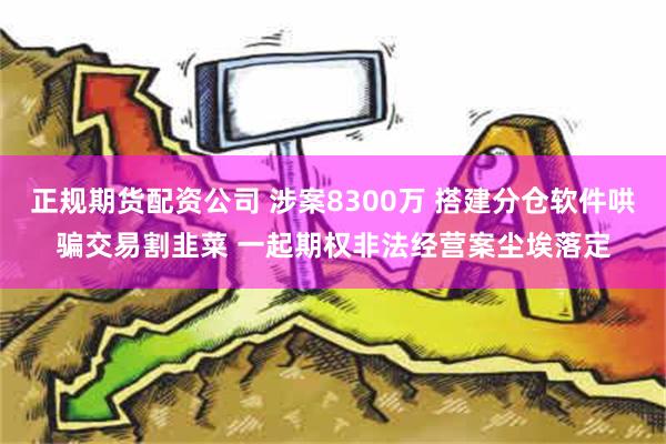 正规期货配资公司 涉案8300万 搭建分仓软件哄骗交易割韭菜 一起期权非法经营案尘埃落定